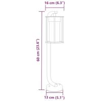 VidaXL Vloerlamp voor buiten 3 st 60 cm roestvrij staal zwart - thumbnail