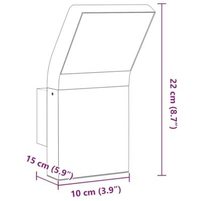 Buitenwandlamp LED gegoten aluminium zwart Buitenwandlamp LED gegoten aluminium zwart