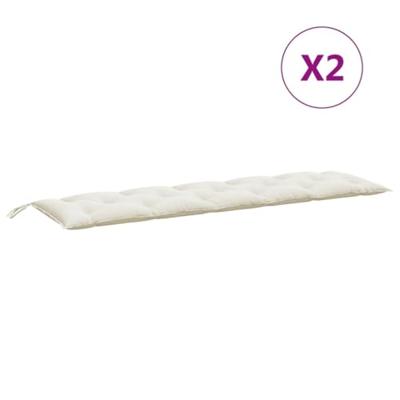 Tuinbankkussens 2 st 180x50x7 cm stof gemleerd crmekleurig Tuinbankkussens 2 st 180x50x7 cm stof gemleerd crmekleurig