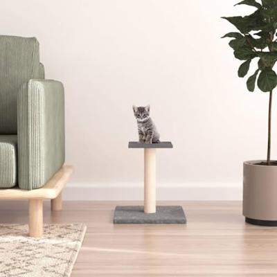 vidaXL Krabpaal met platform 38 cm lichtgrijs, kattentoren, kattenboom, kattenkrabtoren, kattenkrabpaal, kattenspeelmeubel, kattenklimmeubel
