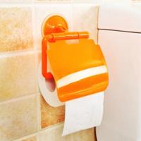 2 stuks kleurrijke waterdichte kunststof toilet badkamer keuken muur gemonteerde Roll papier houder vervoerder huis decoratie tools (oranje) - thumbnail