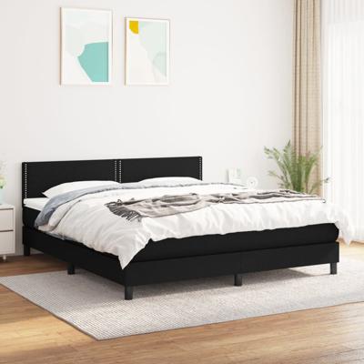 Boxspring met matras stof zwart 120x190 cm