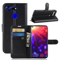 Litchi textuur horizontale Flip leergeval Huawei Honor weergave 20 met de portemonnee & houder & kaartgroeven (zwart) - thumbnail