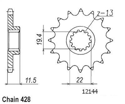 ESJOT Sprocket 428 16z standard
