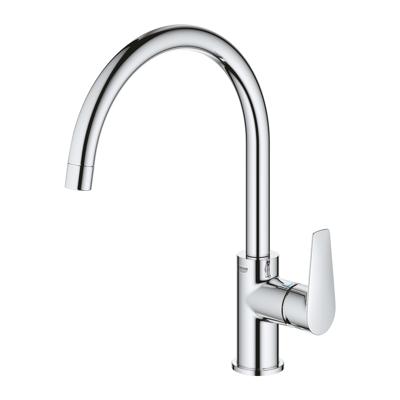 Grohe QuickFix Start Edge hoge keukenmengkraan met draaibare C-uitloop chroom