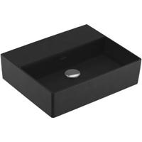 Villeroy & Boch Memento 2.0 wastafel onderzijde geslepen 50x42cm zonder overloop zonder kraangat ceramic+ ebony 4A225FS5 - thumbnail