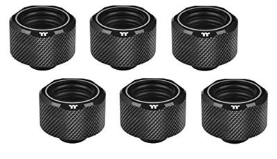 Thermaltake Pacific C-PRO G1/4 PETG Tube 16mm OD Compression - Black (6-Pack Fittings) Waterkoelingfitting