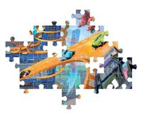 Clementoni legpuzzel super color hot wheels, 104st. - thumbnail