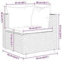 6-delige Loungeset met kussens poly rattan bruin - thumbnail