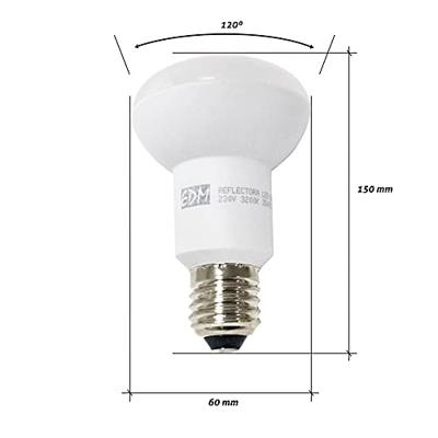 Ledlamp EDM 35477 F 7 W 48 W 37 W E27 600 lm 470 lm Ø 6,3 x 10 cm Reflector (3200 K) Ledlamp EDM 35477 F 7 W 48 W 37 W E27 600 lm 470 lm Ø 6,3 x 10 cm Reflector (3200 K)