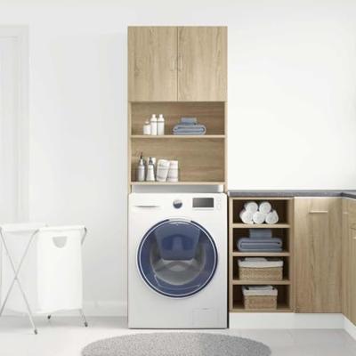 VidaXL Wasmachinekast 64x24x190 cm bewerkt hout en sonoma eikenkleurig