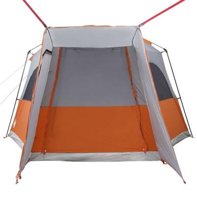 Autotent 4-persoons waterdicht grijs en oranje - thumbnail