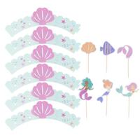 Cupcake Decoratie Set Zeemeermin Magic (6st) - thumbnail