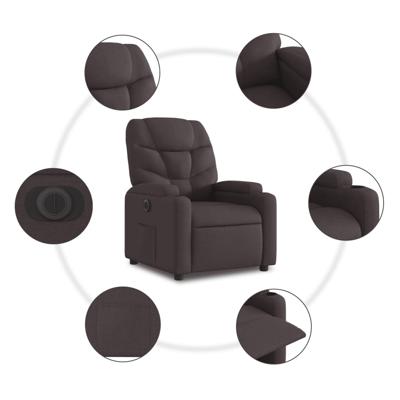 Sta-op-massagestoel elektrisch verstelbaar stof donkerbruin