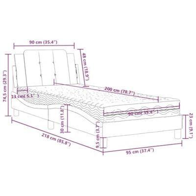 Bed met matras kunstleer wit 90x200 cm