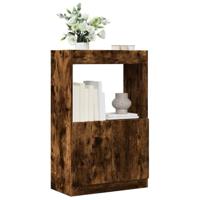 Hoge kast 63x33x100 cm bewerkt hout gerookt eikenkleurig - thumbnail