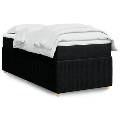 Boxspring met matras stof zwart 140x190 cm