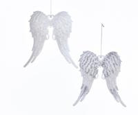 White With Silver Glitter Angel Wings 14,5 cm ASS kerstbal kerst Kurt S. Adler - Kurt s adler - thumbnail