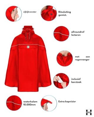 HOCK regenponcho "rain stop" poncho rain stop xl red