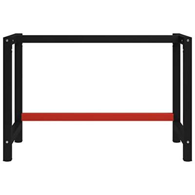 Werkbankframe 120x57x79 cm metaal zwart en rood Werkbankframe 120x57x79 cm metaal zwart en rood