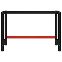 Werkbankframe 120x57x79 cm metaal zwart en rood - thumbnail
