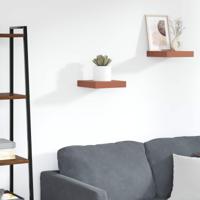 Wandplank Wandgemonteerd Rood 23 x 23,5 x 4 cm Bewerkt hout - thumbnail