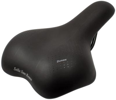 Selle San Remo Fietszadel donau voor stads-/trekkingfietsen - zwart (werkplaatsverpakking) Selle San Remo Fietszadel donau voor stads-/trekkingfietsen - zwart (werkplaatsverpakking)