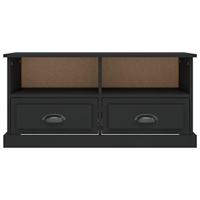 Tv-meubel 93x35,5x45 cm bewerkt hout zwart - thumbnail