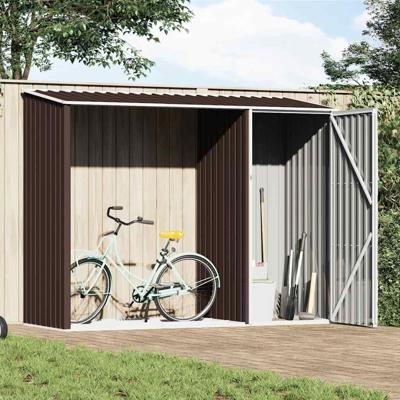 VidaXL Brandhoutschuur 245x98x159 cm gegalvaniseerd staal bruin VidaXL Brandhoutschuur 245x98x159 cm gegalvaniseerd staal bruin