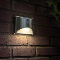 Solar wandlamp flint rvs met bewegingsmelder op zonne energie - thumbnail