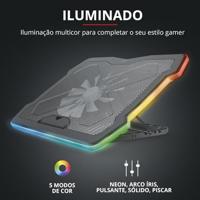 Trust GXT 1126 Aura laptop cooling pad 43,2 cm (17") 700 RPM Zwart - thumbnail