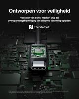 Belkin USB-C Thunderbolt 5 Kabel met 240 W Power Delivery, Bandwidth Boost tot 120 Gbps, 3x snellere gegevensoverdracht, en 4K UHD -resoluties, 1 m - Intel-gecertificeerd, snelle USB C kabel - zwart - thumbnail