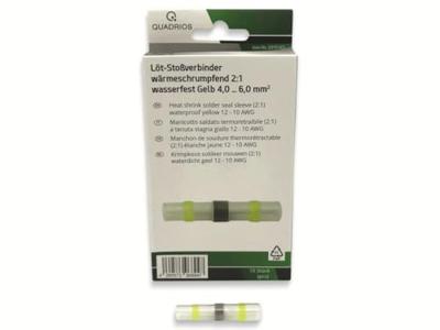 Quadrios 2011C401 Stootverbinder 4 mm² 6 mm² Volledig geïsoleerd Geel 10 stuk(s) Quadrios 2011C401 Stootverbinder 4 mm² 6 mm² Volledig geïsoleerd Geel 10 stuk(s)