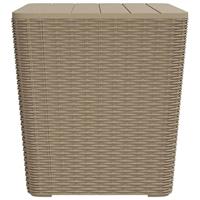 Tuintafel met afneembaar deksel polypropeen lichtbruin - thumbnail