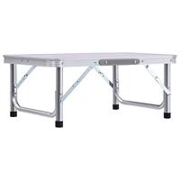 Campingtafel inklapbaar 60x45 cm aluminium wit - thumbnail