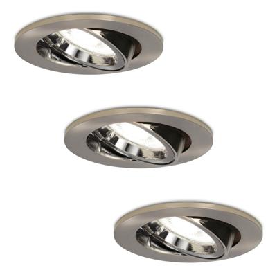 HOFTRONIC™ Set van 3 stuks dimbare LED inbouwspots Lublin met 5 Watt 6400K spot kantelbaar IP20