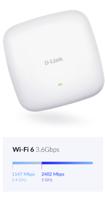 D-Link DAP-X2850 AX3600 Wi-Fi 6 Dual-Band PoE Access Pointt, Indoor, 802.11ax, OFDMA, MU-MIMO, Multiple Operation modes, WPA3, 2.5G Ethernet, Centralised Management - thumbnail