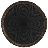Placemat Zoë met franjes - zwart - Ø35 cm - Leen Bakker - thumbnail