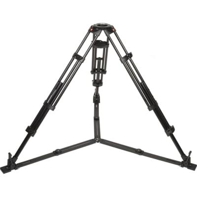 Manfrotto MVH502A, 546GB-1 professioneel vloeibaar videosysteem met aluminium statief en grondverspreider (zwart)