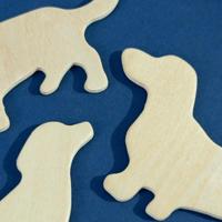 Houten Dierenmagneten (set Van 3) - Hond - thumbnail