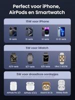 UGREEN W707 3-in-1 15W Magnetic Charger Wireless Charger 15 W Qi-standaard Grijs - thumbnail