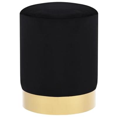 VidaXL Kruk fluweel 28 x 36 cm zwart en goudkleurig