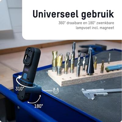 Ansmann 1600-0706 Wiederaufladbare Arbeitsleuchte WL350R Werklamp COB LED werkt op een accu 350 lm Ansmann 1600-0706 Wiederaufladbare Arbeitsleuchte WL350R Werklamp COB LED werkt op een accu 350 lm