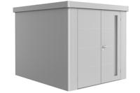 Biohort Neo 3B metalen tuinhuis zilver 236x292 cm met dubbele deur- Plat dak- Metaal- Biohort - thumbnail