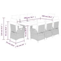 9-delige Tuinset met kussens poly rattan bruin - thumbnail