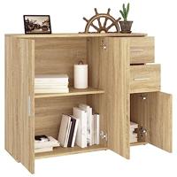 Dressoir 91x29,5x75 cm bewerkt hout sonoma eikenkleurig - thumbnail