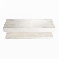 MONDIAZ ALAN-DLUX 120cm planchet Ostra. Vrijhangende wastafel CLOUD rechts 1 kraangat, kleur Ostra. - thumbnail