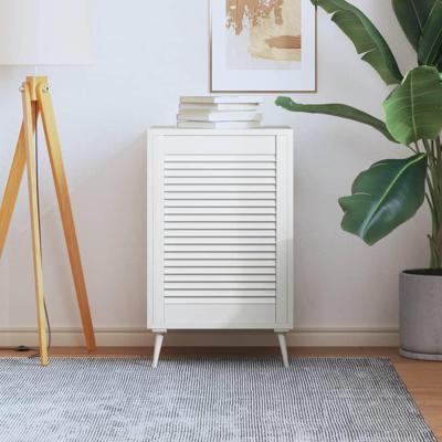 VidaXL Kastdeur met lamellen 69x49,4 cm massief grenenhout wit VidaXL Kastdeur met lamellen 69x49,4 cm massief grenenhout wit