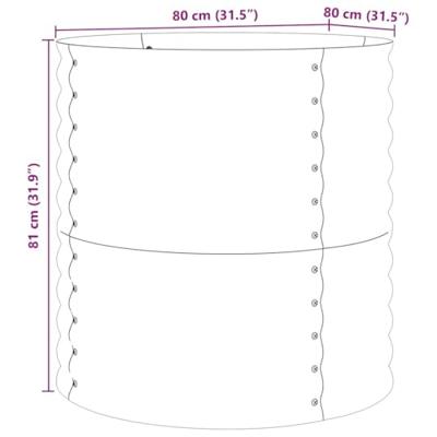 Verhoogde plantenbak Bruin 80 x 80 x 81 cm Staal