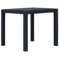 Tuintafel 79x79x72 cm rattan-look kunststof antraciet - thumbnail